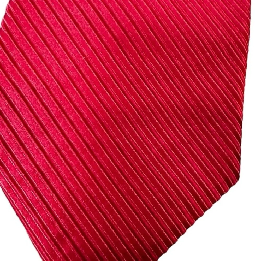 NAUTICA Red Silk Tie Men’s Dress Casual Diagonal Ribbed 100% Silk